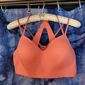 All in Motion Women's Orange High Impact Sports Bra, Size M, Racerback Support